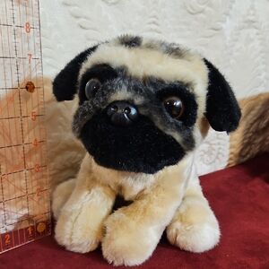 Gund Plush Pug Dog in Beige and Black